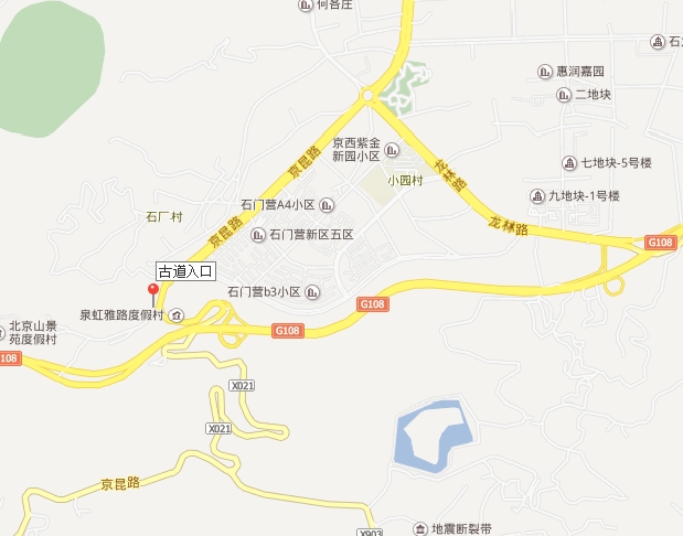庞潭古道入口地图